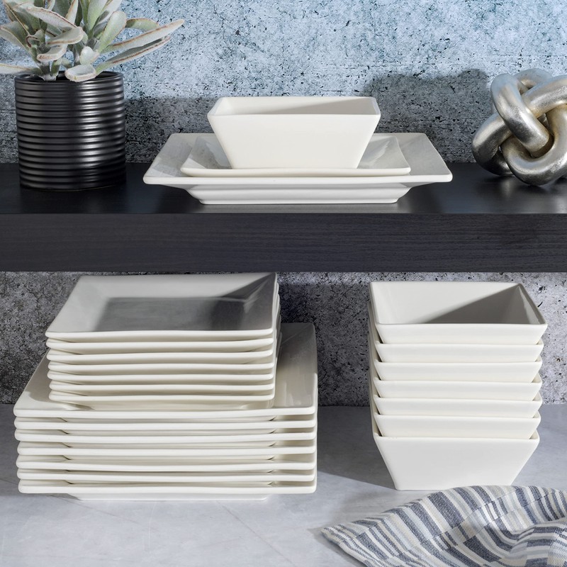 Gibson Home Zen Buffet Hard Square Porcelain Chip and Scratch