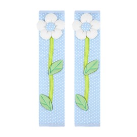 Atelierate 2PCS Pastoral Flower Polka Dot Door/Refrigerator Handle Cover Fridge Door Handle Gloves Home Decor Kitchen Accessories Blue