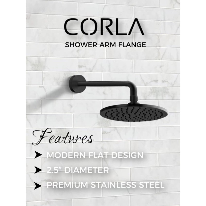 Corla 2PC Shower Arm Flange 2.5” Round | Modern Universal