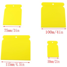 LQ Industrial 1 Set Yellow Beveled Joint Filler Jointing Tool Kit Wallpaper Plastic Scraper Glass Brick Cleaning Knife Suitable for Vinyl Film Packaging Window Film Installation Wall Painting