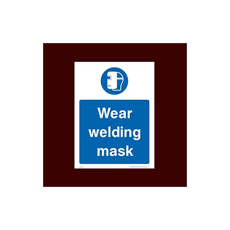 Wear welding mask Plastic Sign with double sided fixing tape