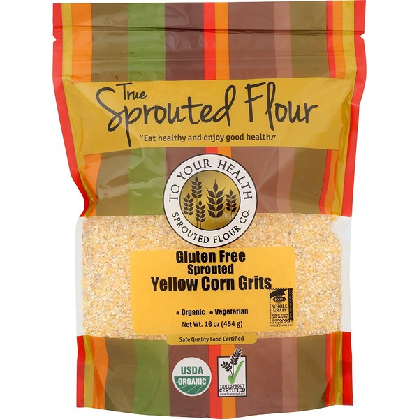 To Your Health Sprouted Flour Co, Grits Yellow Corn Organic Gluten Free Sprouted, 1 Pound