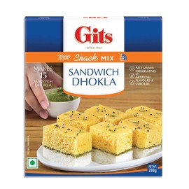 Gits Instant Mix Box - 200gm (Pack of 3) | Ready to Cook Indian Breakfast/Lunch/Dinner/Snack Meal | No Artificial Colors, Flavors, Preservatives, 100% Vegetarian, Easy Recipe (Sandwich Dhokla)