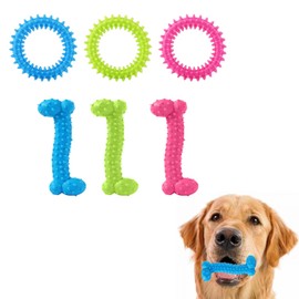 6 Stück Hunde Kauspielzeug, 360° Saubere Haustierzähne und Beruhigen Juckreiz Kleine Hunde Welpenspielzeug Ring, Welpenzahnspielzeug, Gummi Welpen Spielzeug für kleine Welpen und mittelgroße
