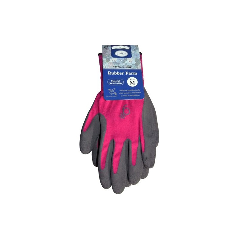 g-style [Gardening Gloves] Rubber Farm, Pink, M