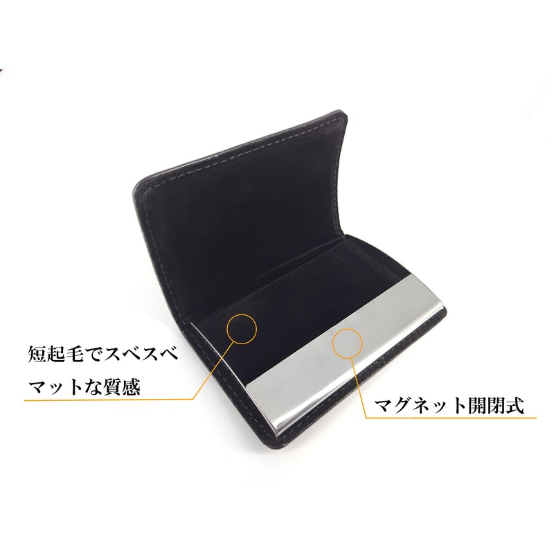 FUJISKY Business Card Holder, Cowhide Leather, For Graduates And Veterans,