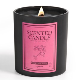 Scented Candles 100% Soy Wax Candles for Home: 8oz Wood Wick Soy Candles Gift for Men & Women - Strong Fragranced Aromatherapy Candles 50+ Hour Burn Time