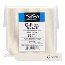 ForPro Professional Collection O-Files - Sistema de archivos reemplazable, grano 180, repuestos de lima de uñas de manicura, 3.9 pulgadas de largo x .