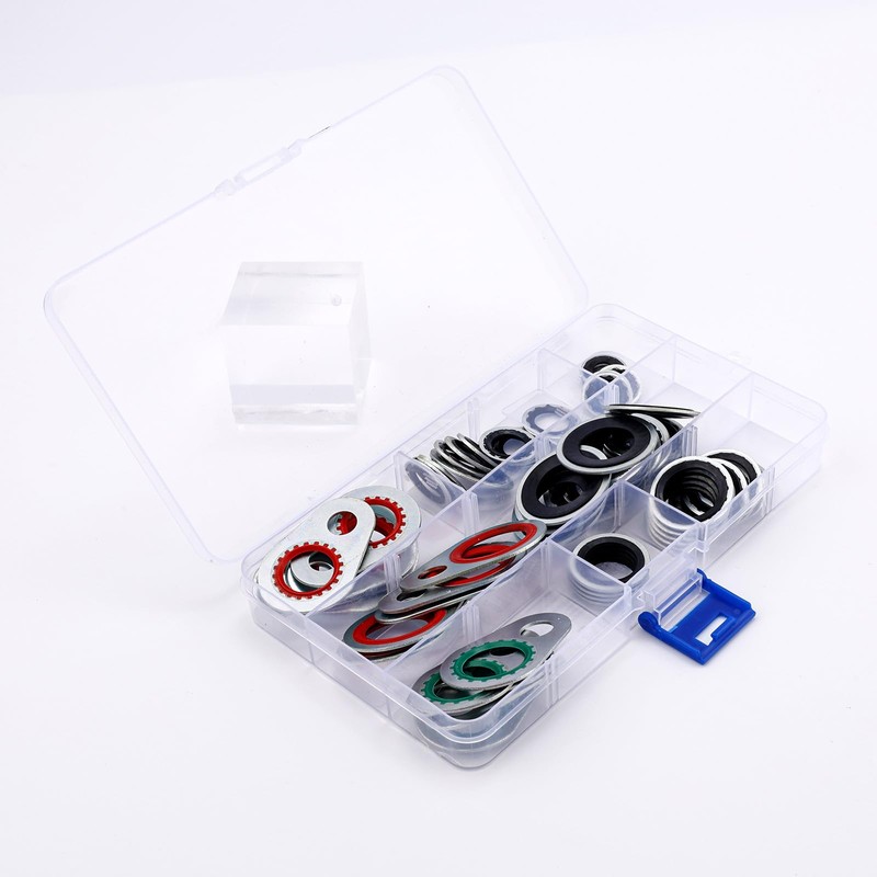 XIHIRCD 60pcs Car A/C Compressor Gasket Kit, Nitrile Rubber O-Rings,