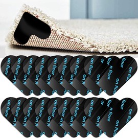 16 Pack Rug Gripper, Double Sided Non-Slip Rug Pads Rug Tape Stickers Washable Area Rug Pad Carpet Tape Corner Side Gripper for Hardwood Floors and Tile