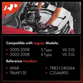 A-Premium - Bujías de iridio y platino compatibles con Jaguar X Type 2002-2008, S Type 2000-2008, 3.0L, paquete de 6