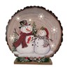 Lighted LED Snowman Standing Ornaments Large Tabletop Wooden Christmas Decor