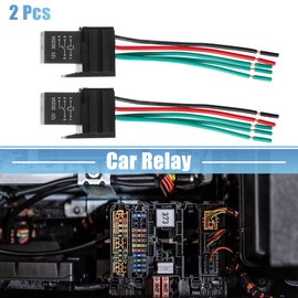 X AUTOHAUX 2 Pcs DC 12V 30A SPDT Car Relay 5 Pin 5 Wires w/Harness Socket Plug