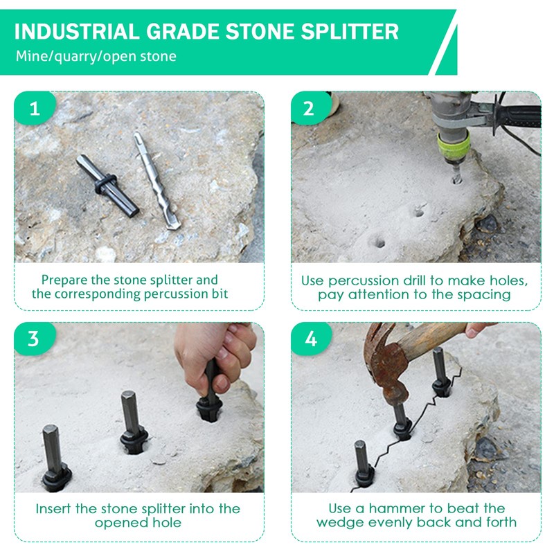 KOSIEJINN Stone Splitter Wedge Stone Opener Stone Breaking Tool Wood