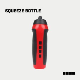 Capelli Sport Sports Water Bottle, Plastic Squeeze Water Bottle with Easy Open Nozzle and Grip Panels, Red