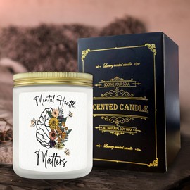 Mental Health Gifts, Mental Health Matters Lavender Candle, Mental Health Awareness Gifts, Psychology Gifts, Gifts for Mental Health Therapists, Mental Health Office Decor Scented Jar Candles