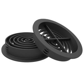25 x 70mm Black Plastic Round Soffit Air Vents/Upvc Push in Roof Disc/Fascia