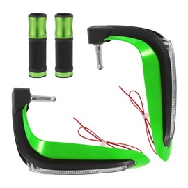 Partuto 7/8" 22mm 15/16" 24mm Motorcycle Hand Grips Cover Kit Aluminum Alloy Rubber Handlebar Grips Green 1 Set Diamond Pattern