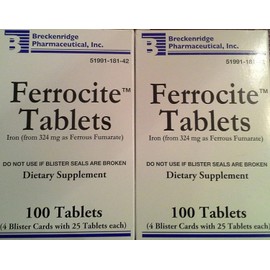 [2 Pack] Ferrocite? Tablets 100 Ct. *Compare to Hemocyte & Save* (2 Boxes of 100)
