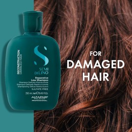 Alfaparf Milano Semi Di Lino Champú reparador de reconstrucción para cabello dañado – Sulfato, SLS, parabenos y parafina – Seguro en cabello tratado con color – Calidad de salón profesional, 249 ml