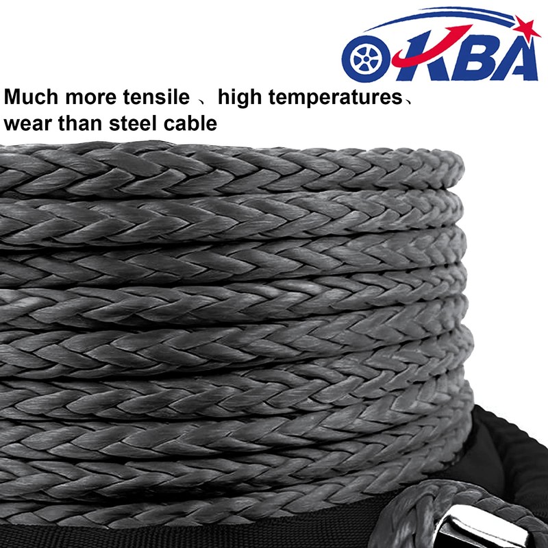OKBA Synthetic Winch Rope Cable Kit 1/4" x 50' -