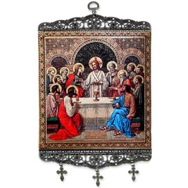 Religious Gifts Last Supper Tapestry Icon Banner 13 1/8 Inch
