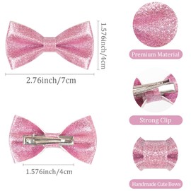 BBGifts 20Pcs Glitter Baby Hair Clips Sequins Toddler Girl Hair Accessory 2.75inches Bling Hair Clips (No Lose Glitters)