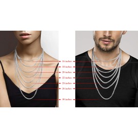 Miabella Solid 925 Sterling Silver Italian 5mm Diamond Cut Cuban Link Curb Chain Necklace for Women Men, Made in Italy (20 Inches)