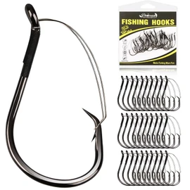20PCS Weedless Hooks Weedless Circle Hooks for Catfish Bass Fishing Weedless Fishing Hooks for Saltwater Freshwater Catfish Hooks Size 6/0