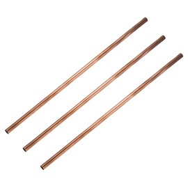 sourcing map Copper Round Tube 300 mm Length Straight Pipe Hose 0.2 mm Wall Thickness Weather Resistance with Ductility 8 mm OD Pack of 3