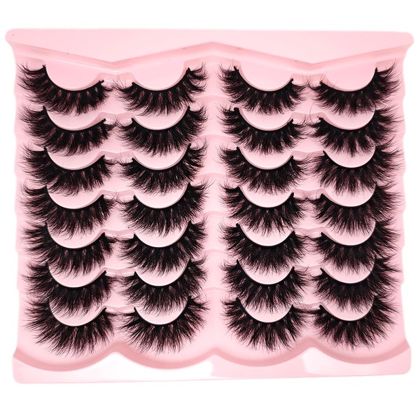 TIKILEY Cat Eye Lashes Mink Fluffy False Eyelashes Wispy Volume