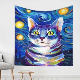 Cat Tapestry 59 * 59 Inches Hanging Tapestry As Wall Art And Room Decor For Bedroom, Living Room, Dorm