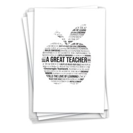 NobleWorks Pack of 3 Teacher Thank You Greeting Cards with Envelopes (1 Design, 3 Each) A Great Teacher C10243TTG-C3x1-US