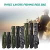 3 Layers Fishing Pole Bag Portable Folding Rod Carry Case