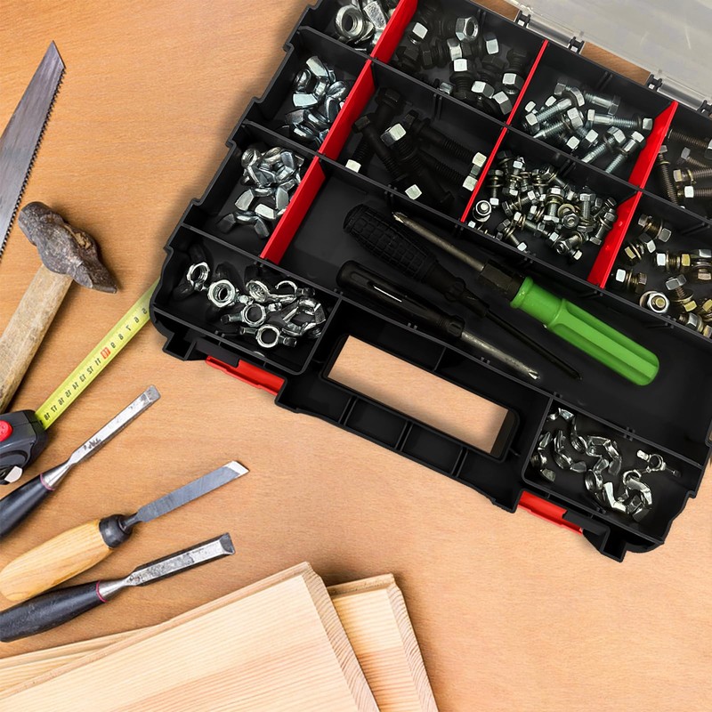 Double Side Tool Box Organizer, Hardware Storage Box, Portable Small