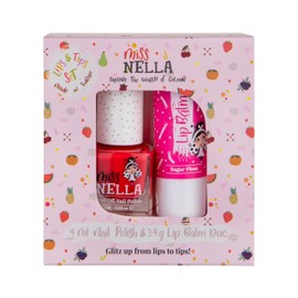 Miss Nella Nail Polis + Lip Balm Set (Sugar Plum + Cherry Macaroon)