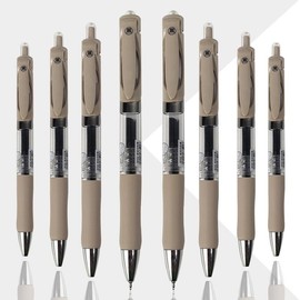 Smooth Writing Pen, Black Ink Fine Tip 0.5mm Press Type Pen, Cute Aesthetic Diary Pen, Suitable for Students Teachers Gift, Children's Day Gift:_Brown_3pcs