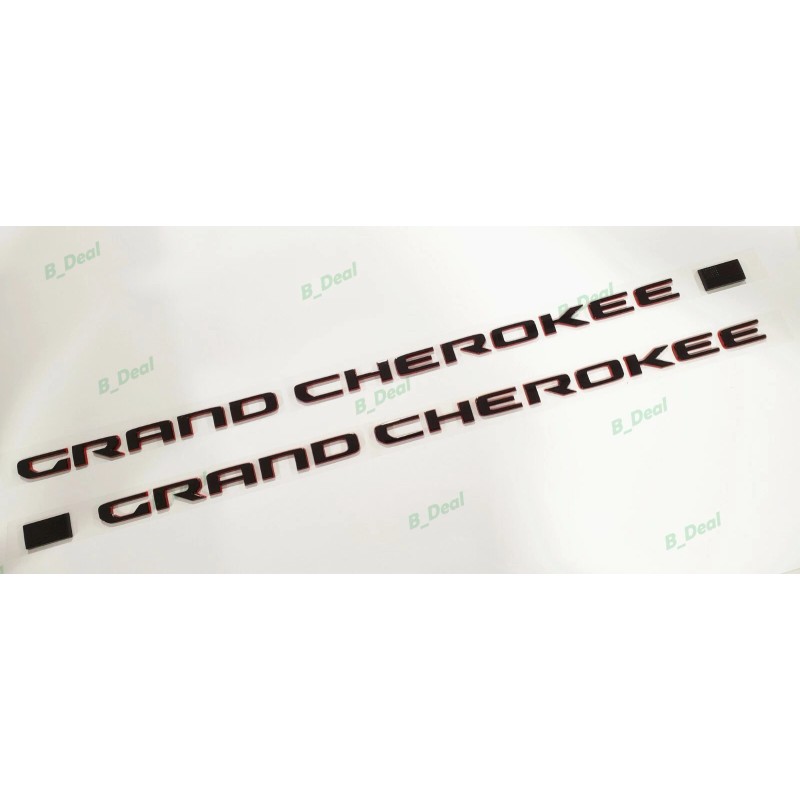 Grand Cherokee 2PCS Door Gloss Black Red Emblems Fit For