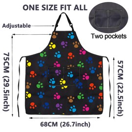ENSIANTH Paw Print Apron Cat Grooming Apron with Pockets Cat Mom Owner Gift for Cat Groomer Pet Paw Print Cooking Kitchen Aprons (cat paw apron)