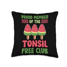 Tonsil Recovery Tonsil Removal Tonsillitis Survivor Tonsil Throw Pillow
