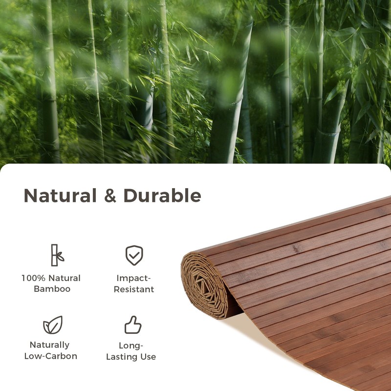 2-Pack Natural Bamboo Wall Panel, 96’’x48’', Coffee