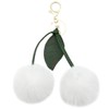Xsclpomddy Cherry Bag Charms Pompoms Cherry Keyring Artificial Rabbit Hair