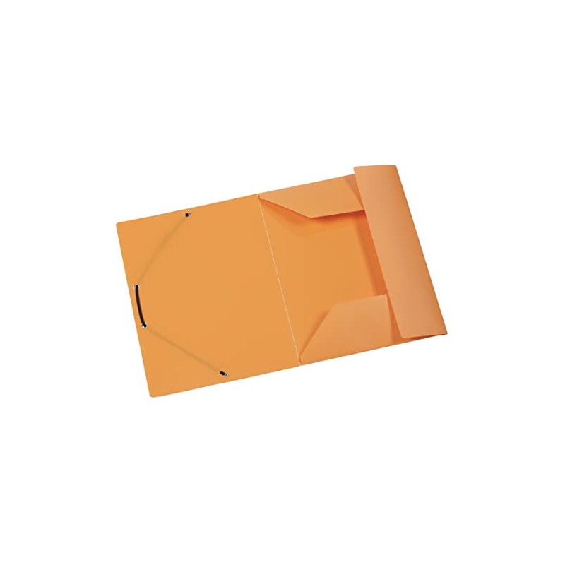 Viquel 3-Flap Polypropylene Folder With Elasticated Fasteners, A4, Orange