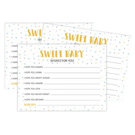 Inkdotpot Wishes For Baby Cards For Baby Shower - Boy, Girl Baby Shower Party Collection, Bird Theme, Wishes For The Baby Cards, Activities Party Supplies - Pack Of 50