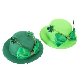 BIUDECO 2pcs Mini Patrick's Day Leprechaun Hat Hair Clips for Women Holiday Hair Decorations