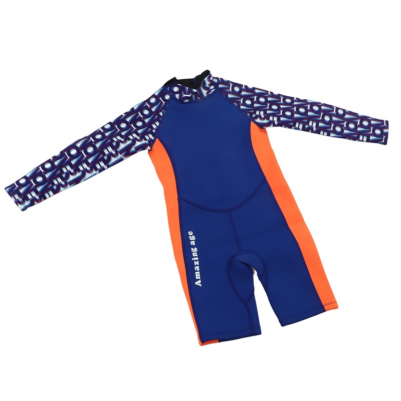 Children Diving Suit 2.5mm Neoprene Rubber Nylon Long Sleeve Blue