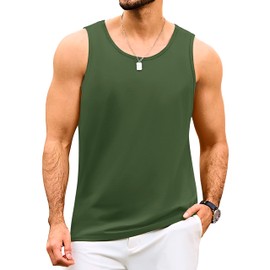 MAGNIVIT Tank Top Men UPF50+ Summer Muscle Sleeveless Shirts Cooling & Moisture Wicking Athletic Shirts Army Green 2XL