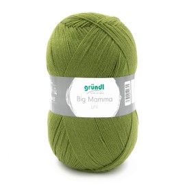 Gründl Big Mamma uni (Strick- & Häkelgarn mit wollähnlichem Charakter aus 100 % Polyacryl, 400 g / 1040 m, Nadelstärke: 3,5 - 4,5, 1 x 400 g), grasgrün, 29 x 16 x 12 cm