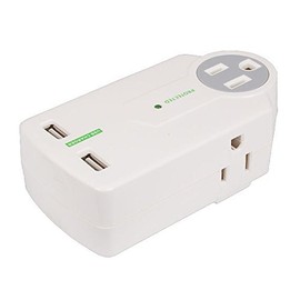Cable Leader 3 AC Outlet Surge Protector Wall Tap with 2 USB Ports