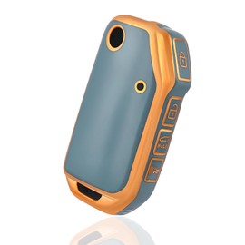 OFF WE GO OFF WE GO Autoschlssel Hlle Schlssel Hlle Schlsselhlle Cover fr Kia Ceed CD XCeed Sportage R GT MK5 Stinger GT Sorento Picanto Proceed Auto Schlsselbox Schlsselcover Schutz Geh?use, Blau Gold